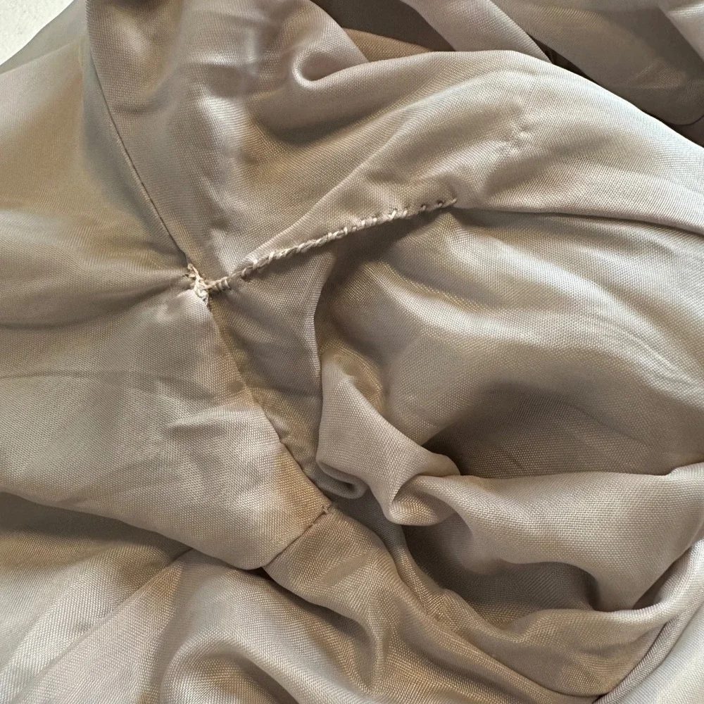 Vintage Light Gray Trench Coat Dress Size 10 Belted Pleated‎ Midi Coat READ